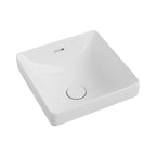 Tranquil Square Semi-Inset Ceramic Basin with Overflow 345x345mm - Various Colours