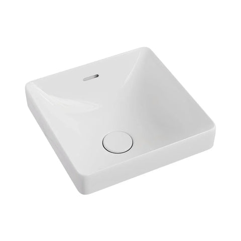 Tranquil Square Semi-Inset Ceramic Basin with Overflow 345x345mm - Various Colours