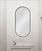 Pill Shape Framed LED Mirror with Demister 450x900mm - Various Colours Frame