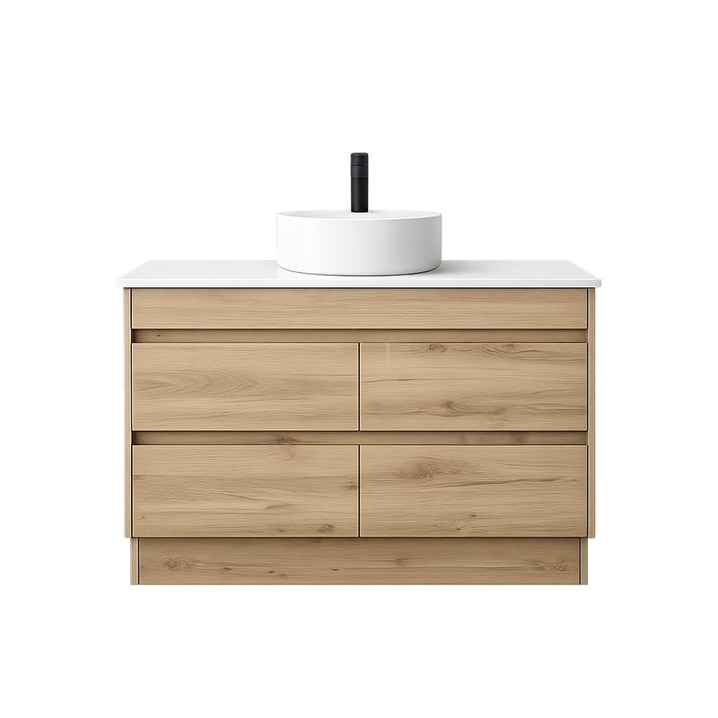 BV10 Dark Oak Fingerpull Freestanding Vanity - 600 / 750 / 900 / 1200 / 1500 / 1800mm