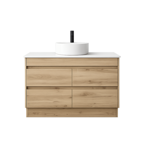 BV10 Dark Oak Fingerpull Freestanding Vanity - 600 / 750 / 900 / 1200 / 1500 / 1800mm