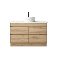 BV10 Dark Oak Fingerpull Freestanding Vanity - 600 / 750 / 900 / 1200 / 1500 / 1800mm