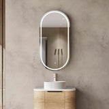 Pill Shape LED Mirror Cabinet 450x900mm - Various Colours