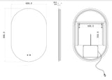 Pill Shape LED Mirror Backlit with Demister 450/600x900mm - 3 Colours Lighting