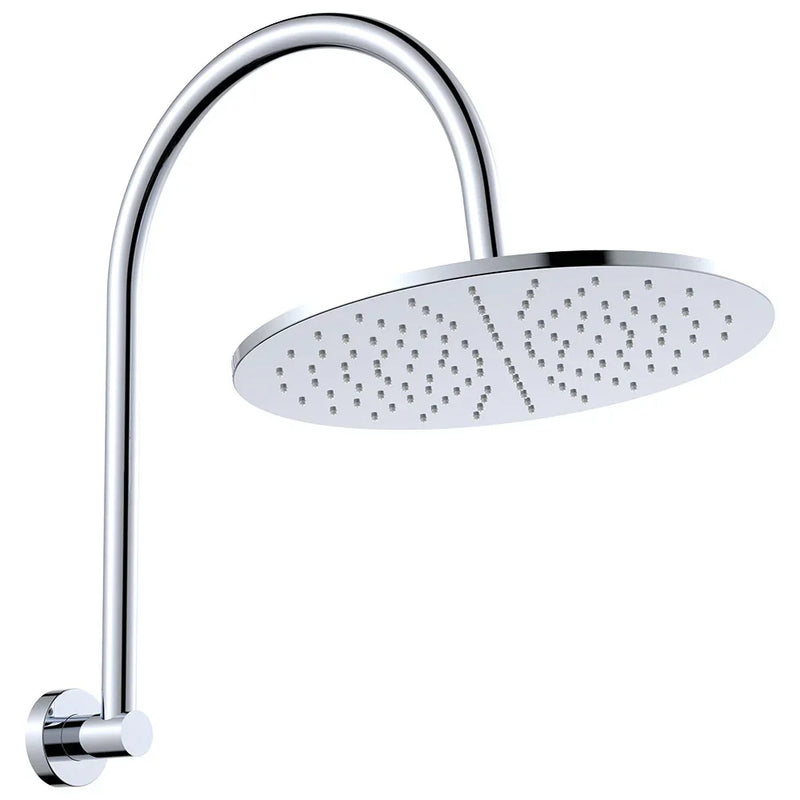 Slim Curved High-Rise Overhead Shower Arm with Head - Various Colours