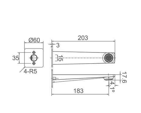BS12 Bath Wall Fixed Spout - Various Colours