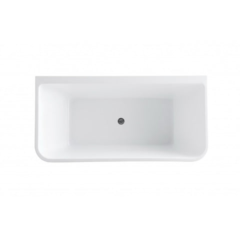 Vivo Back to Wall Freestanding Bath 1600x800mm - Gloss White