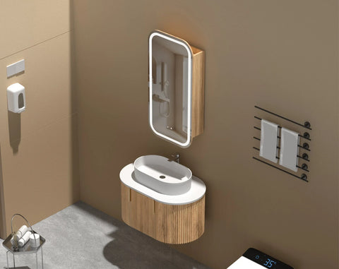 Soft Square LED Mirror Cabinet with Demister 600x900mm - Various Colours