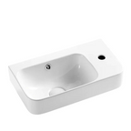 Kinetic Gloss White Wall Hung Ceramic Basin 450x260mm - Left Hand / Right Hand