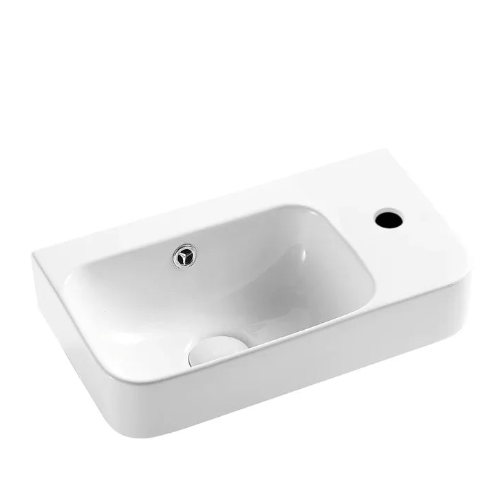 Kinetic Gloss White Wall Hung Ceramic Basin 450x260mm - Left Hand / Right Hand