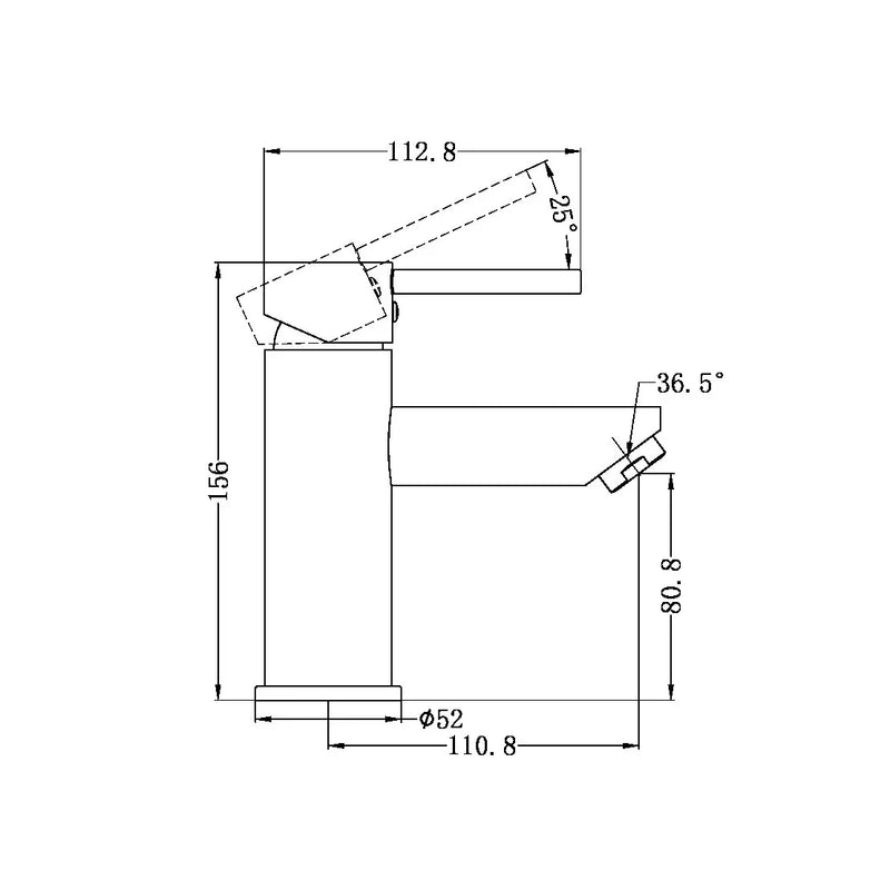 BM01 Bench Mount Round Pin Basin Mixer - Floor Display Clearance