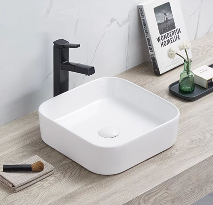 Mica Counter Top Ceramic Basin 375x375mm - Various Colours