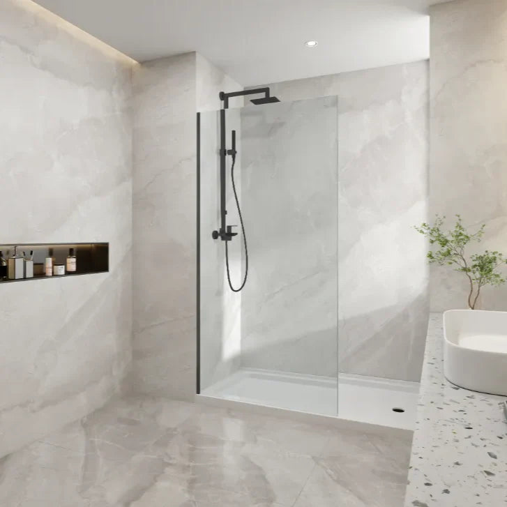 CON 1037 x 2000mm Walk In Shower Screen with colour channel - Stock Clearance