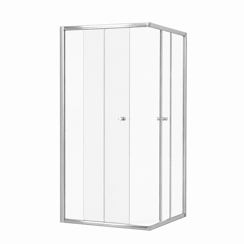 SS39 Chrome Corner Entry Sliding Shower Screen (Front + Return) - Various Sizes