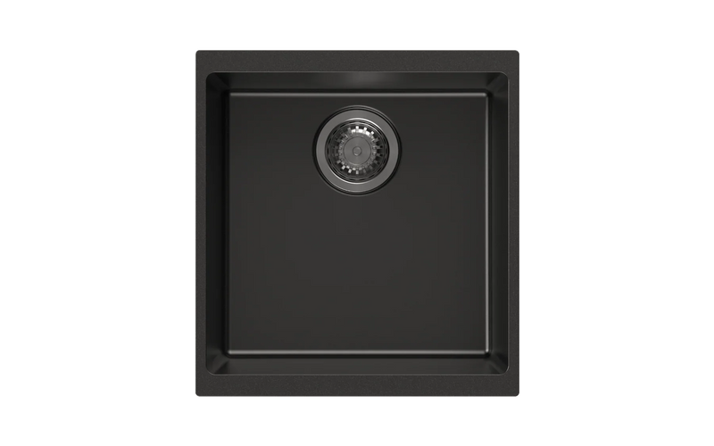 Granite Black Single Bowl Undermount / Topmount Sink 430x460mm - Various Colours