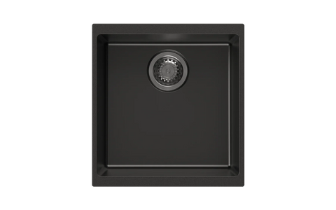 Granite Black Single Bowl Undermount / Topmount Sink 430x460mm - Various Colours