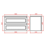 BV24WH Matt Black Shaker Fingerpull Wall Hung Vanity - 600 / 750 / 900 / 1200 / 1500mm