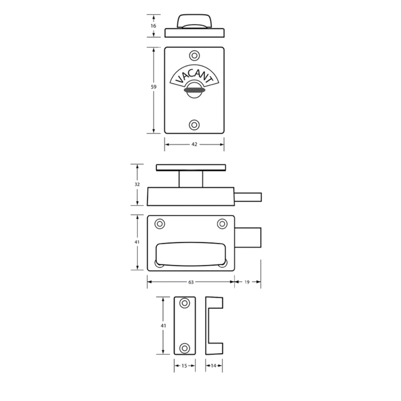 200A Safety Turn Lock & Indicator Set in Satin Chrome Plate - 200A_LOCK_SCP
