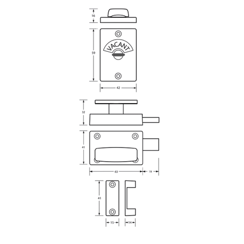 200A Safety Turn Lock & Indicator Set in Satin Chrome Plate - 200A_LOCK_SCP