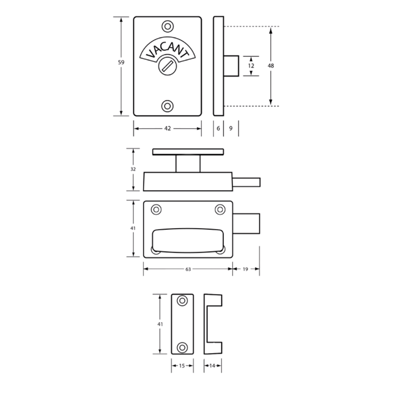 200 Lock & Indicator Set in Satin Chrome Plate - 200_LOCK_SCP