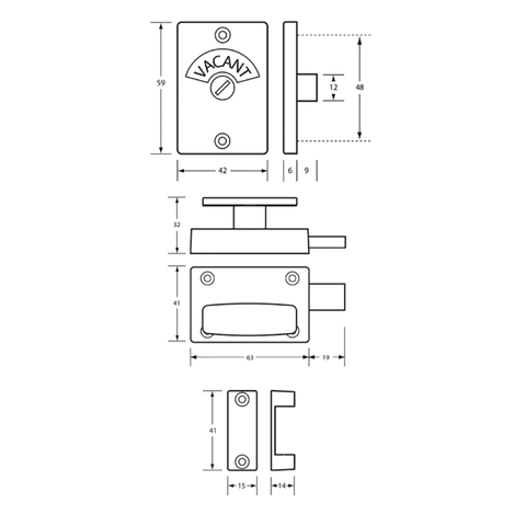 200 Lock & Indicator Set in Satin Chrome Plate - 200_LOCK_SCP