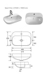 Echo Rectangular Insert Basin 515x370mm - Gloss White