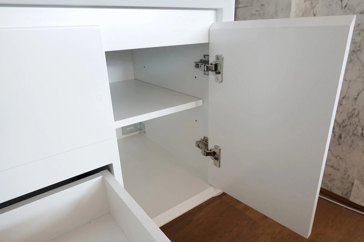 BV08WH Extra Deep (520mm) Matt White Fingerpull Wall Hung Vanity - 900 / 1200 / 1500mm