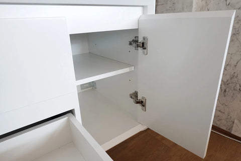 BV08WH Extra Deep (520mm) Matt White Fingerpull Wall Hung Vanity - 900 / 1200 / 1500mm