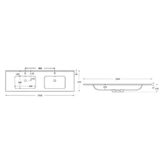 Premium - Gloss White Soft Curve Bowl 465mm Depth Vanity Top - Various Sizes