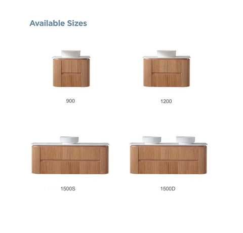 BV86 Wood Texture Wall Hung Fluted Plywood Vanity - 900/1200/1500mm