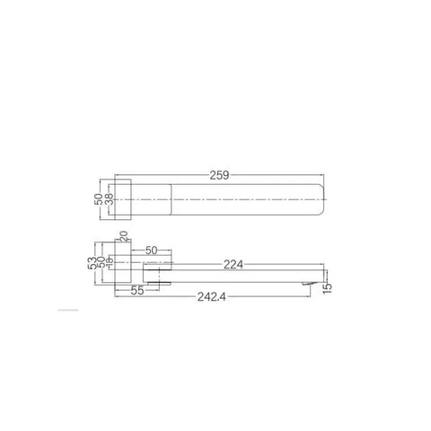 Nero BS03 Celia Square Bath Wall Swivel Spout - Various Colours