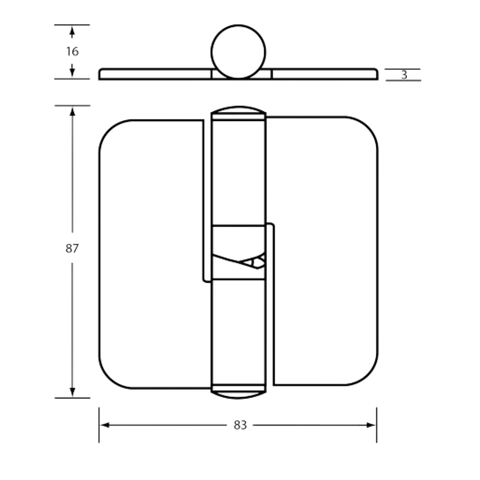207C Gravity Hinge Concealed Fix in Stainless Steel - 207C_RHHO_SS (Right Hand; Hold Open)