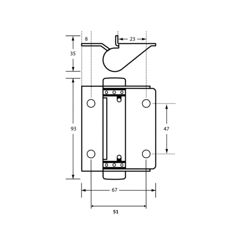 209B Spring Hinge Visible Fix in Satin Stainless Steel - 209B_HC_SS