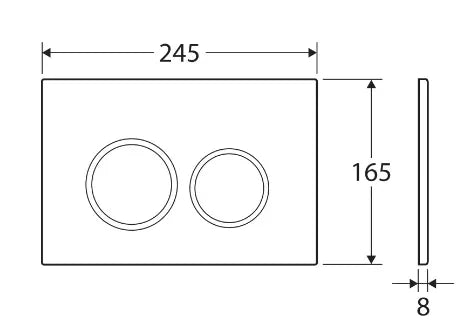 Round Button Flush Plate for R&T In-Wall Cistern Toilet - White & Chrome