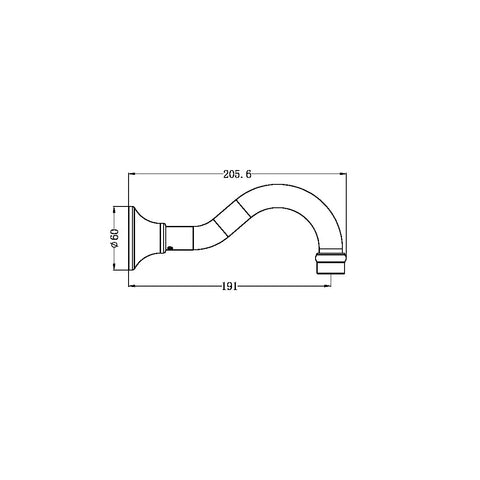 BS33 Heritage Wall Basin/Bath Spout - Various Colours