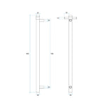 Thermogroup 12V Vertical Bar Gun Metal Heated Towel Rail Round VS900HGM 900mm
