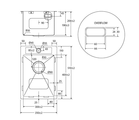 Single Bowl Topmount Kitchen / Laundry Sink With Tap Hole 706x512mm / 606x512mm / 510x510mm / 350x510mm- Stainless Steel