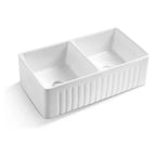 BUTLERS Double Bowls Ceramic Kitchen/Laundry Sink 845x455mm / 838x457mm