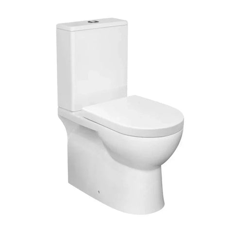 Raised Height Back To Wall Rimless Flush Toilet Suite with Soft Close Seat - White (4 Star)