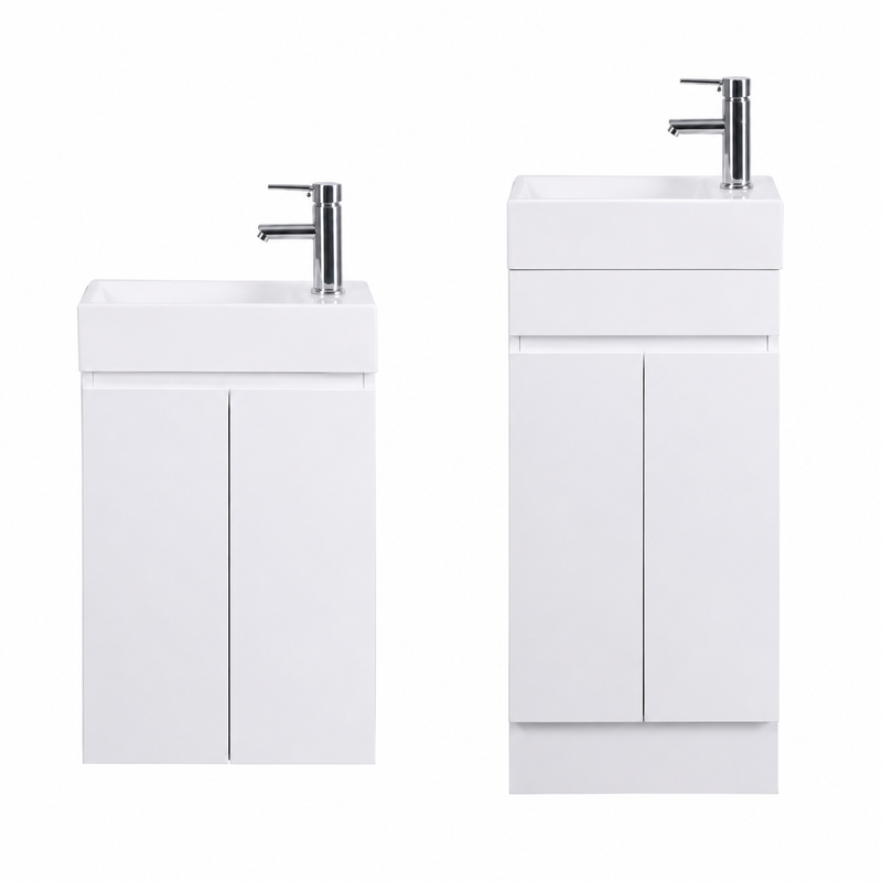 BV65 Compact Freestanding / Wall Hung Vanity 400x205mm - Gloss White