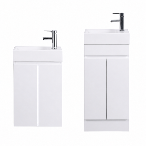 BV65 Compact Freestanding /Wall hung Vanity 400x205mm - Gloss White