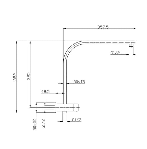 Square Compact Dual Shower Rail - Various Colours