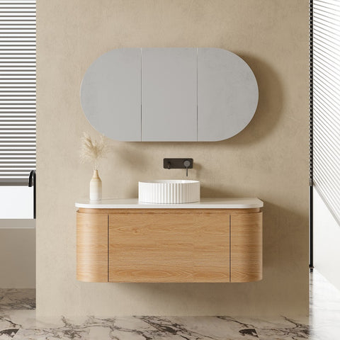BV50WH (500mm Depth) Wooden Curved Wall Hung Vanity- 900 / 1200 / 1500mm