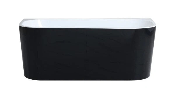 Back to Wall Freestanding Bath 1500 / 1700mm - Matte Black & White