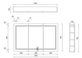 Rectangular LED Mirror Cabinet 750/900/1200x750mm - Various Colours