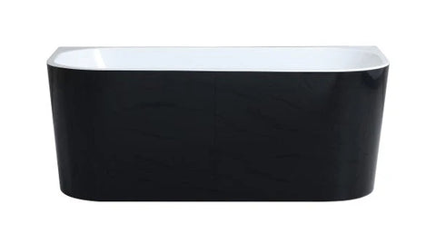Back to Wall Freestanding Bath 1500 / 1700mm - Matte Black & White