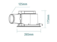 Square High Efficiency Bathroom Exhaust Fan - Various Size