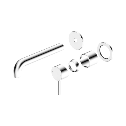 Dolce II Wall Basin/Bath Mixer Separate Back Plate Curved Spout Trim Kit Only Chrome
