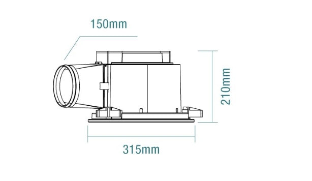 Square High Efficiency Bathroom Exhaust Fan - Various Size