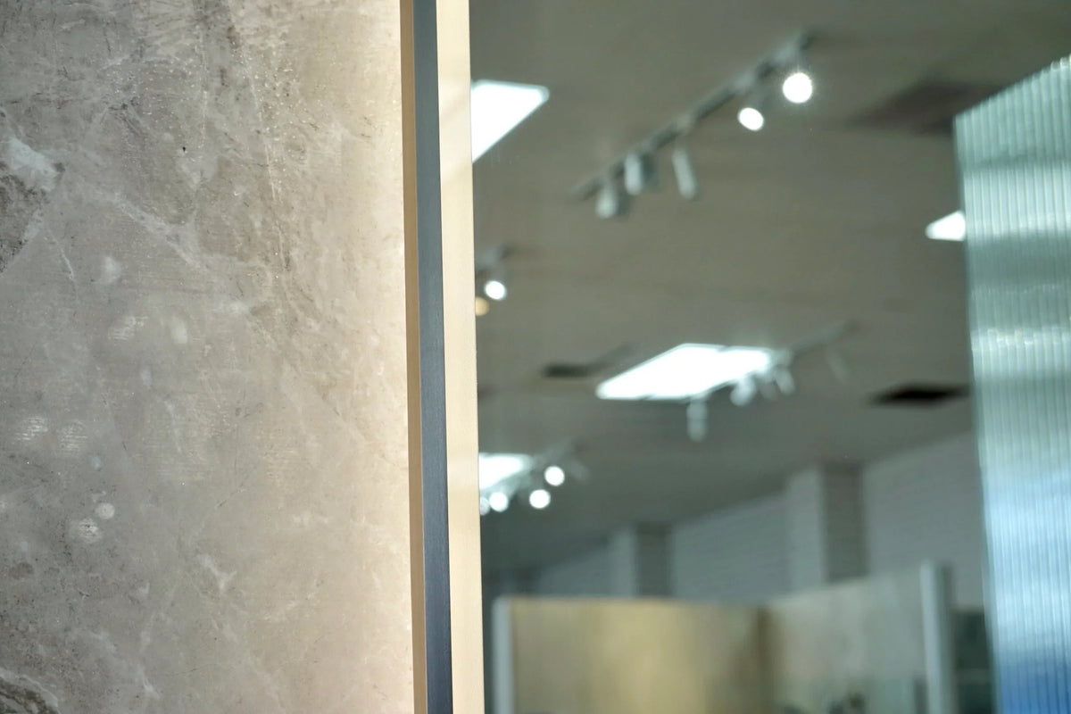 Pill Shape LED Mirror Touchless switch with Demister 450x900mm - Frameless / with Frame